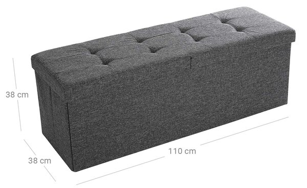 Tabure s poklopnim poklopcem OTTOMAN 110x38 cm, tamnosiva
