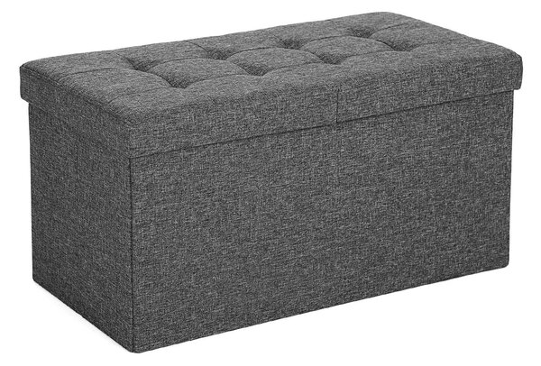 Tabure s preklopnim poklopcem OTTOMAN 76x38 cm, tamno sivi