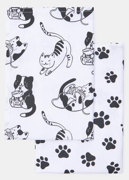 Sinsay - Set kuhinjskih krpa s motivom mačaka 2 pack