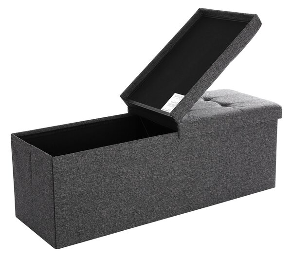 Tabure s poklopnim poklopcem OTTOMAN 110x38 cm, tamnosiva