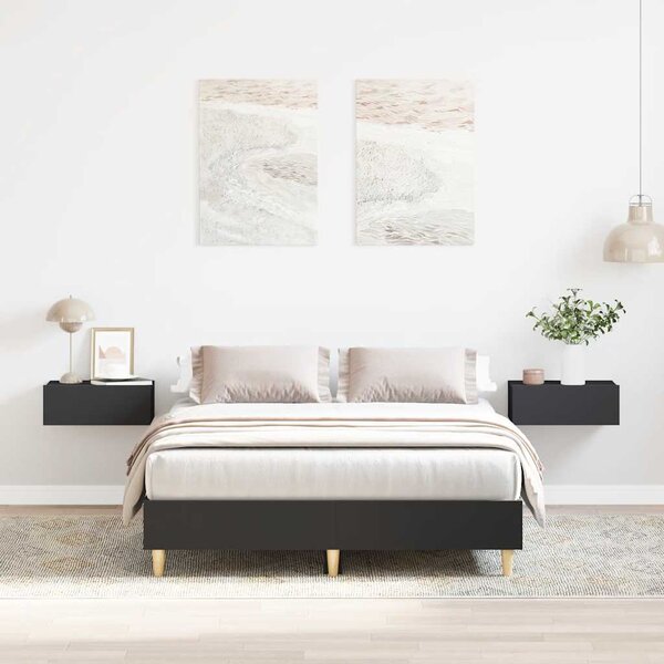 Okvir kreveta bez madraca crni 140x190 cm konstruirano drvo - Crna / 140 x 190 cm