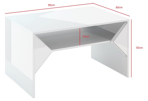 Stolić za kavu Tonfir (svijetlosiva + bijeli sjaj)