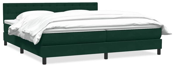 Box Spring krevet s madracem tamno zeleni 180x220 cm baršun - Zelena / 180 x 220 cm