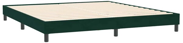 Box Spring krevet s madracem tamno zeleni 180x220 cm baršun - Zelena / 180 x 220 cm