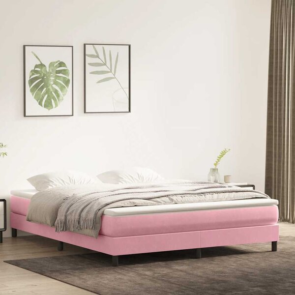 Krevet s oprugama bez madracem ružičasti 180x210 cm baršunasti - Ružičasti / 180 x 210 cm