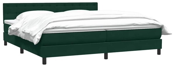 Box Spring krevet s madracem tamno zeleni 180x220 cm baršun - Zelena / 180 x 220 cm