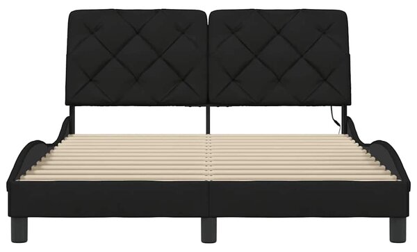 Okvir kreveta s LED-om bez madraca crni 120 x 200 cm od tkanine - Crna / 120 x 200 cm