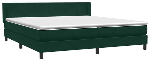 Krevet s oprugama i madracem tamnozeleni 180x220 cm baršunasti - Zelena / 180 x 220 cm