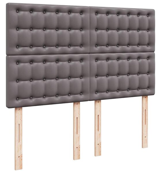 Otomanski okvir kreveta s madracem sivi 140x200cm umjetna koža - Siva / 140 x 200 cm