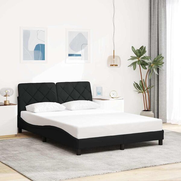 Okvir kreveta s LED-om bez madraca crni 120 x 200 cm od tkanine - Crna / 120 x 200 cm