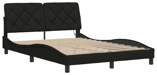 Okvir kreveta s LED-om bez madraca crni 120 x 200 cm od tkanine - Crna / 120 x 200 cm