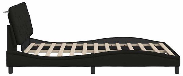 Okvir kreveta s LED-om bez madraca crni 120 x 200 cm od tkanine - Crna / 120 x 200 cm