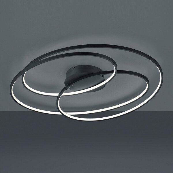 Trio Lighting Gale LED stropna svjetiljka, 80 cm, mat crna, prigušiva, Crno, Dnevni boravak/blagovaonica, Metal
