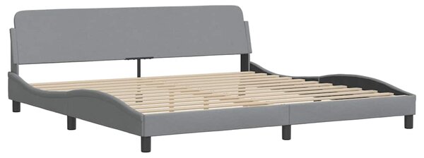 Okvir kreveta s LED-om bez madraca 200 x 200 cm od tkanine - Siva / 200 x 200 cm