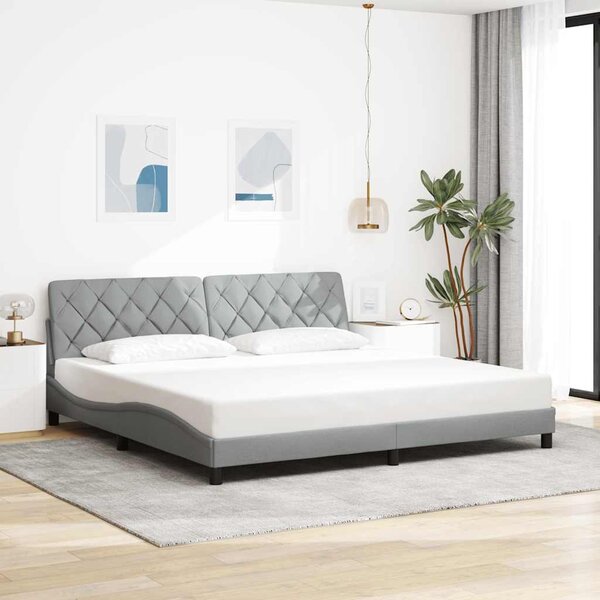 Okvir kreveta s LED-om bez madraca 200 x 200 cm od tkanine - Siva / 200 x 200 cm