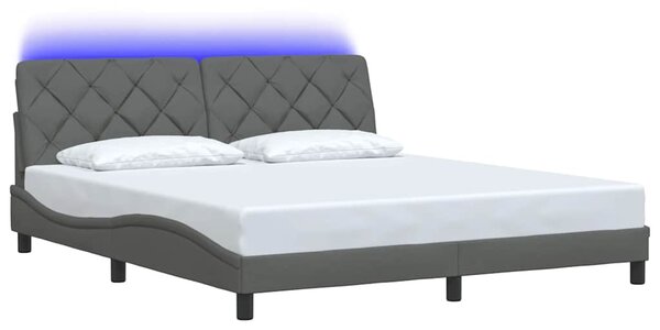 Okvir kreveta s LED-om bez madraca 180x200 cm od tkanine - Siva / 180 x 200 cm