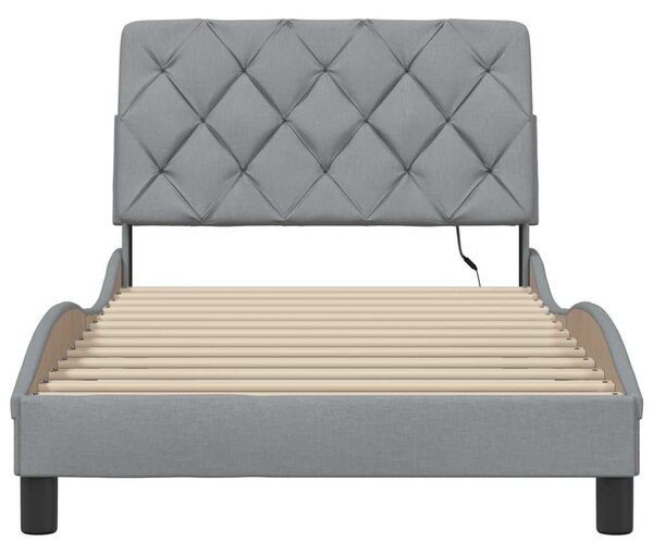 Okvir kreveta s LED-om bez madraca 100x200 cm od tkanine - Siva / 100 x 200 cm
