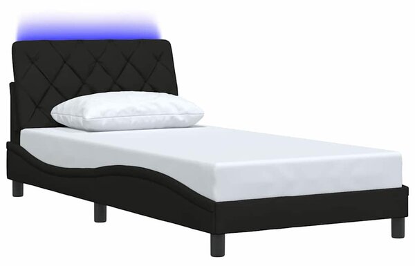 Okvir kreveta s LED-om bez madraca crni 100x200 cm od tkanine - Crna / 100 x 200 cm