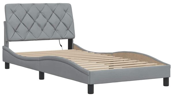 Okvir kreveta s LED-om bez madraca 100x200 cm od tkanine - Siva / 100 x 200 cm