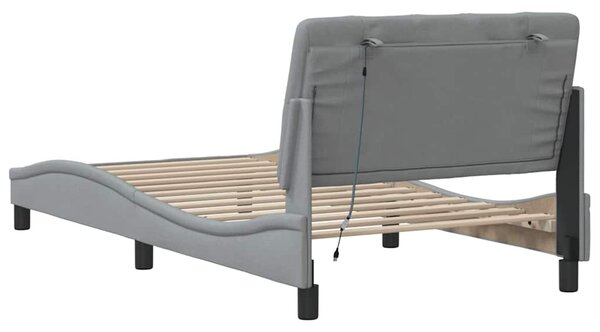 Okvir kreveta s LED-om bez madraca 100x200 cm od tkanine - Siva / 100 x 200 cm