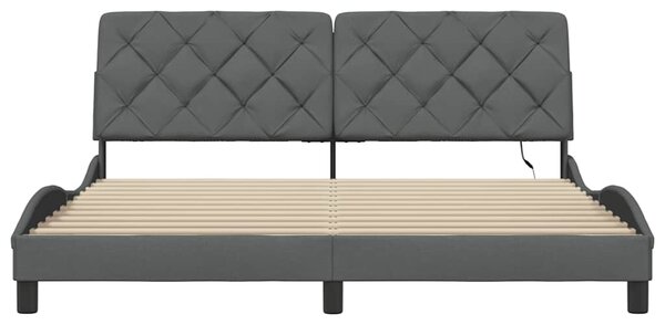 Okvir kreveta s LED-om bez madraca 180x200 cm od tkanine - Siva / 180 x 200 cm