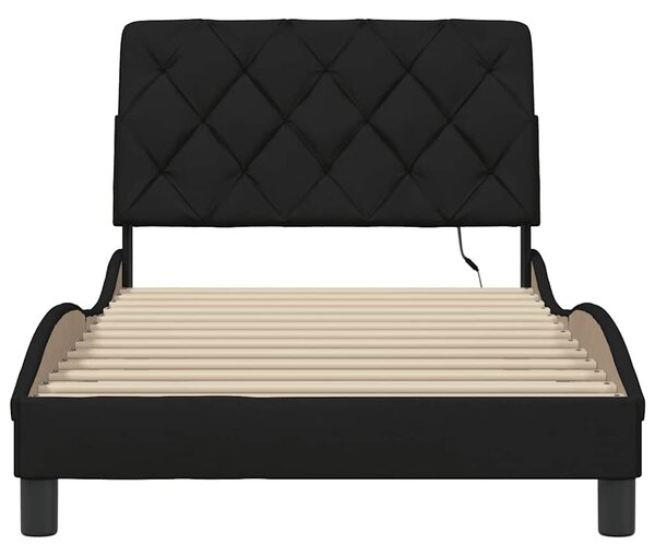 Okvir kreveta s LED-om bez madraca crni 100x200 cm od tkanine - Crna / 100 x 200 cm