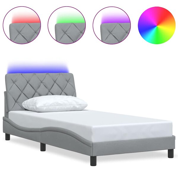 Okvir kreveta s LED-om bez madraca 100x200 cm od tkanine - Siva / 100 x 200 cm