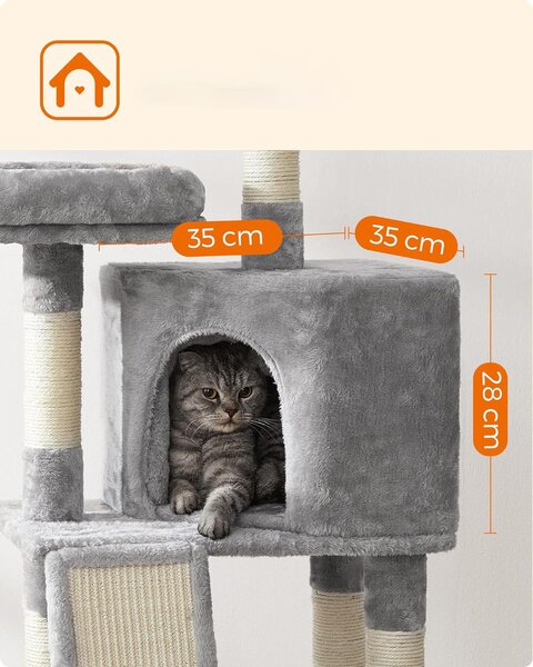 Mačje drvo za grebanje TIGER, svjetlosivo