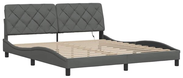 Okvir kreveta s LED-om bez madraca 180x200 cm od tkanine - Siva / 180 x 200 cm