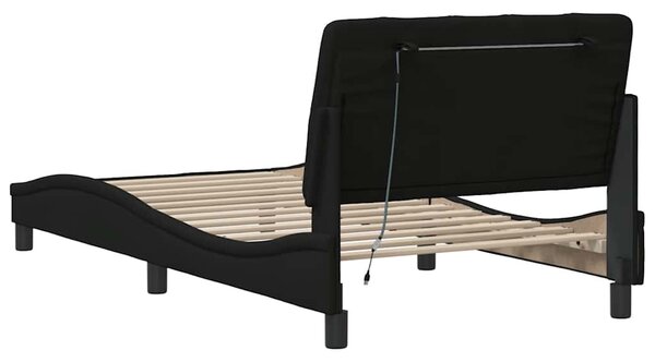 Okvir kreveta s LED-om bez madraca crni 100x200 cm od tkanine - Crna / 100 x 200 cm