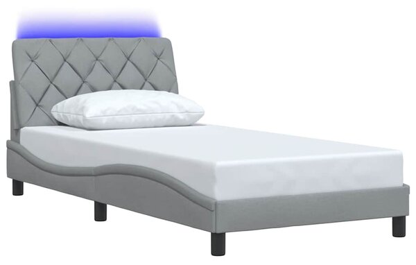 Okvir kreveta s LED-om bez madraca 100x200 cm od tkanine - Siva / 100 x 200 cm