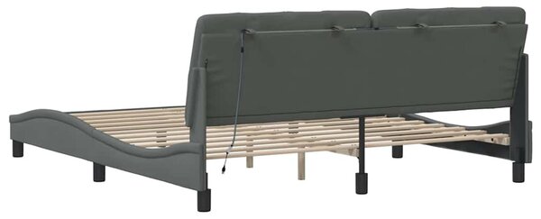 Okvir kreveta s LED-om bez madraca 180x200 cm od tkanine - Siva / 180 x 200 cm