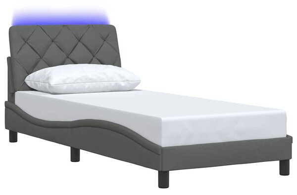 Okvir kreveta s LED-om bez madraca 90x200 cm od tkanine - Siva / 90 x 200 cm