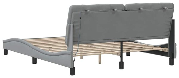 Okvir kreveta s LED-om bez madraca 160 x 200 cm od tkanine - Siva / 160 x 200 cm