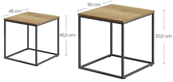 Set od 2 kom konferencijskih stolića QUADRO, dekor hrast