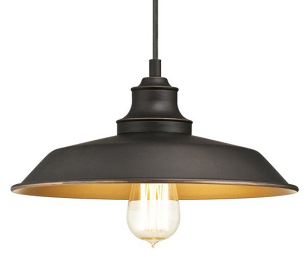 Westinghouse Iron Hill viseća svjetiljka, crna, metal, E27, prigušiva, Crno, Dnevni boravak/blagovaonica, Metal