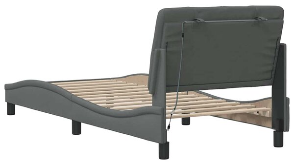 Okvir kreveta s LED-om bez madraca 90x200 cm od tkanine - Siva / 90 x 200 cm