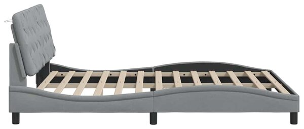 Okvir kreveta s LED-om bez madraca 160 x 200 cm od tkanine - Siva / 160 x 200 cm