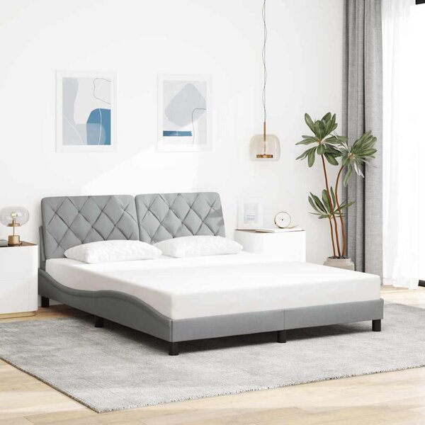 Okvir kreveta s LED-om bez madraca 160 x 200 cm od tkanine - Siva / 160 x 200 cm
