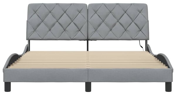 Okvir kreveta s LED-om bez madraca 160 x 200 cm od tkanine - Siva / 160 x 200 cm