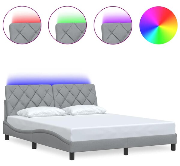 Okvir kreveta s LED-om bez madraca 160 x 200 cm od tkanine - Siva / 160 x 200 cm