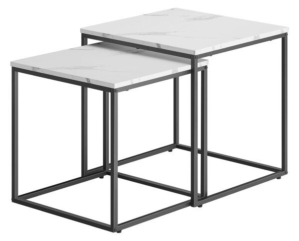 Set 2 kom konferencijskih stolića QUADRO, dekor bijeli mramor