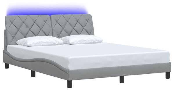Okvir kreveta s LED-om bez madraca 160 x 200 cm od tkanine - Siva / 160 x 200 cm