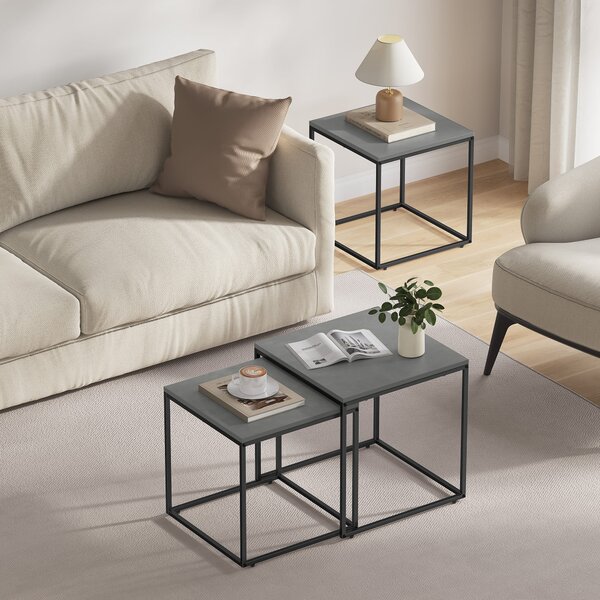 Set od 2 kom konferencijskih stolića QUADRO, sivi