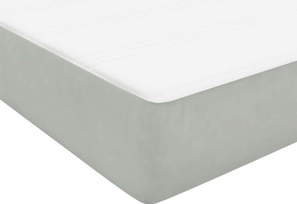 Box Spring krevet s madracem i LED svijetlo sivi 80x220 cm samt - Siva / 80 x 220 cm