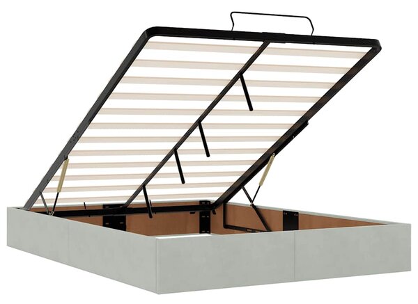 Otomanski krevet s madracima svijetlosivi 140x190 cm baršunasti - Siva / 140 x 190 cm