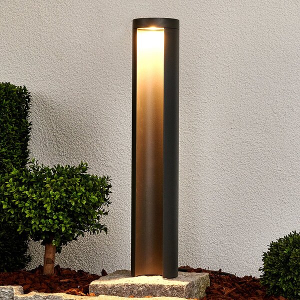 Lucande LED stazna svjetiljka Jaron, 65 cm, antracit, IP54, Sivo, Metal