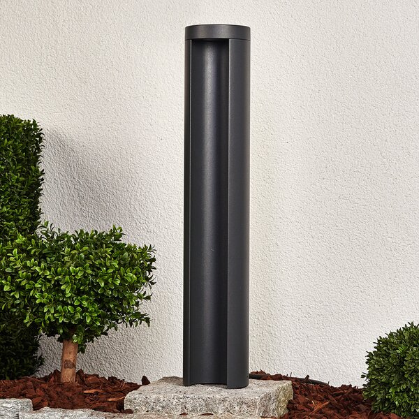 Lucande LED stazna svjetiljka Jaron, 65 cm, antracit, IP54, Sivo, Metal