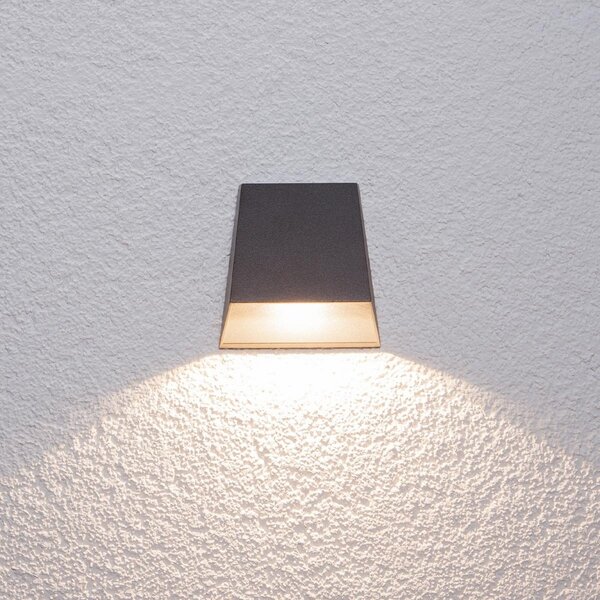 Lucande LED vanjska zidna svjetiljka Hanno, antracit, metal, IP54, Crno, Aluminij
