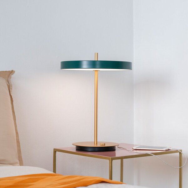 Stolne Lampa UMAGE, Asteria Table, prigušiv, Zelena, Dnevna soba, Aluminij, Dizajn